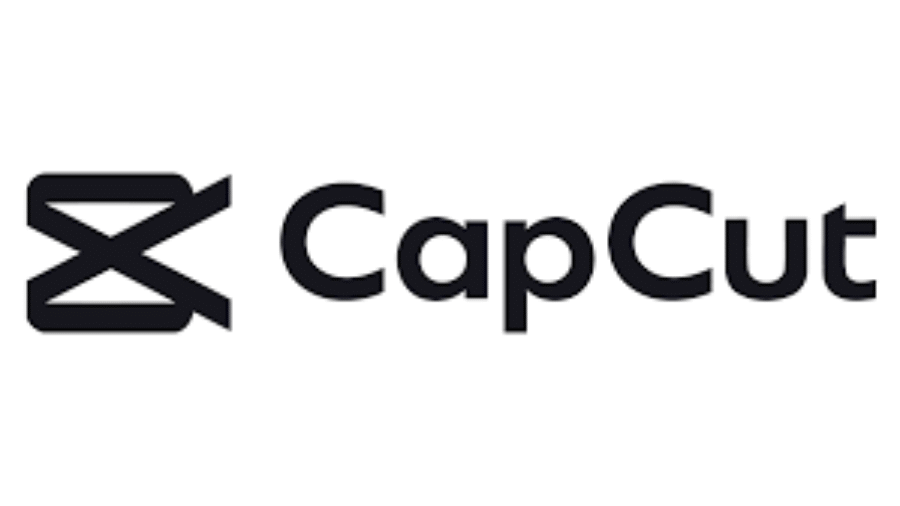 CapCut brand name on a transparent white background.