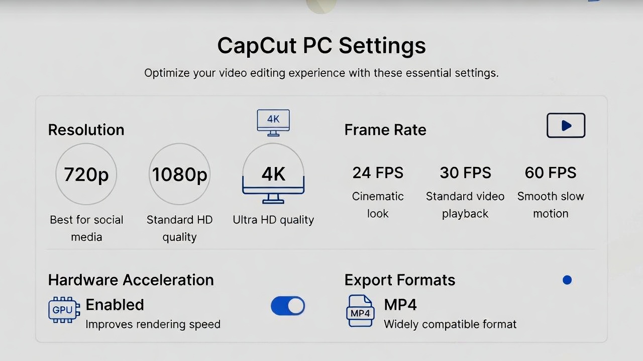 CapCut PC Best Settings (2026)