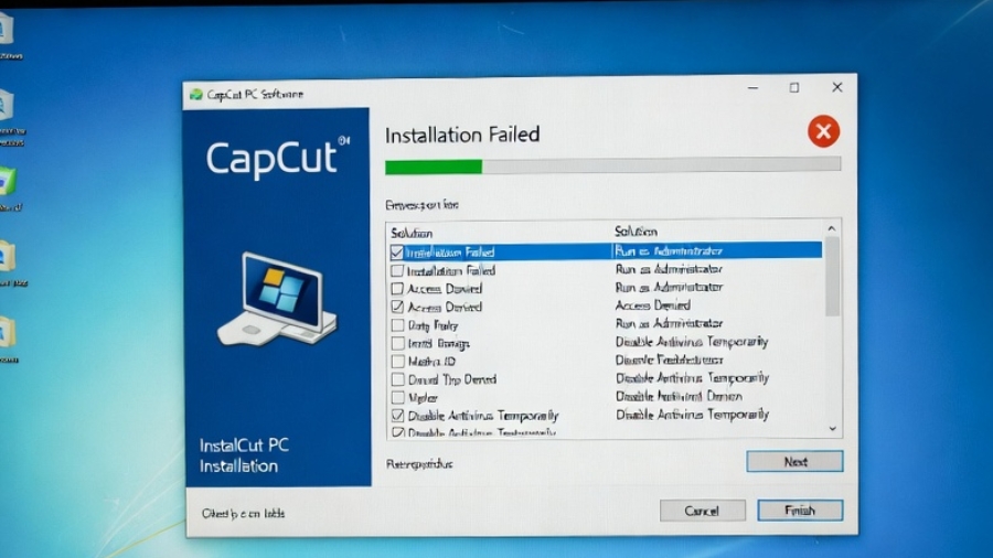 CapCut PCi Error of installing